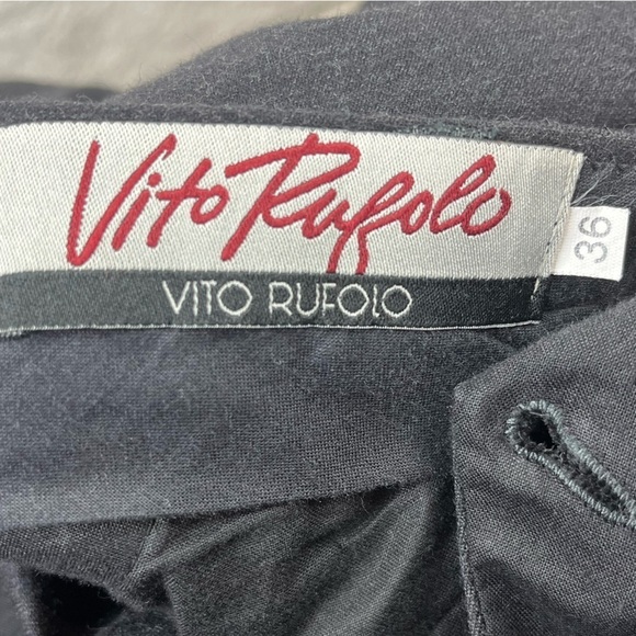 VITO RUFOLO Italian Wool Charcoal Dress Psnts Size 36 Cuffed Hem - Picture 8 of 15